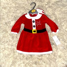 Brand New With Tags Santa Dress With Red & Whites Stockings Trendy Outfits Jeans, Santa Dress, White Stockings, Jumpsuit For Kids, Girls Jumpers, Grey Crop Top, Skirts For Kids, Toddler Romper, Boy Hat