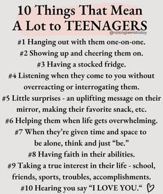 the ten things that mean a lot to teenagers