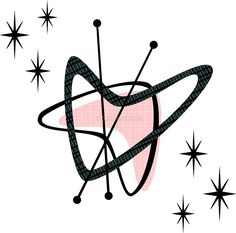 an image of a black and pink object with stars around it