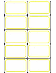 blank labels with yellow and black dots on them, each one has an individual's name