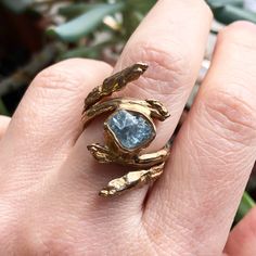 Daybreak Ring Fantasy Rings, Sunburst Ring, Sculptural Ring, Ocean Ring, Fantasy Ring, Rough Diamond Ring, Moon And Star Ring, Unusual Rings, Magical Jewelry