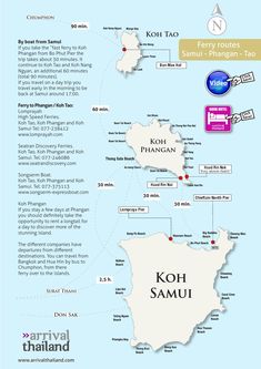 the map shows where to stay in koh samui, which is located on the island