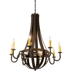 Meyda Tiffany - 195170 - Eight Light Chandelier - Barrel Stave - Timeless Bronze Wine Cask, 8 Light Chandelier, Whisky Barrel, Avenue Design, Empire Chandelier, Barrel Stave, Florida House, Rustic Lodge, Candle Styling