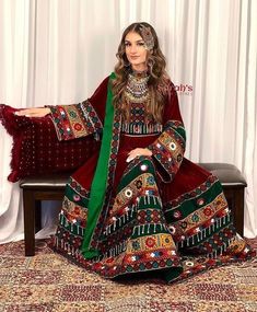 Afghan custom dress for wedding. This dress has 2 colors green,jigari Green Floor-length Gown For Ceremonies, Ceremonial Green Dress With Dupatta, Green Ceremony Dress With Dupatta, Green Floor-length Dress For Traditional Ceremonies, Festive Green Ceremony Gown, Green Dresses With Traditional Patterns For Ceremonies, Festive Green Gown For Ceremony, Green Bohemian Wedding Dress, Green Gown For Traditional Ceremonies With Traditional Drape