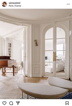 Neoclassical Design - chevron floors and arched doorway Paris Interiors, Neoclassical Design, Parisian Apartment, Paris Apartments