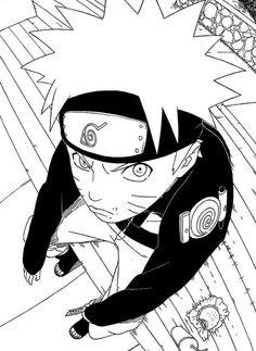 naruto from the anime naruto is looking up at something while standing in front of him