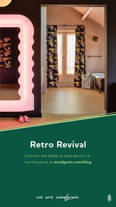 the front cover of a brochure for retro revival