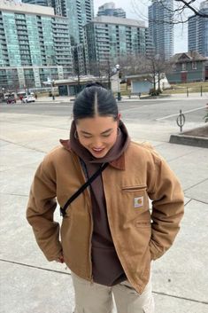 Carhartt Detroit Jacket, workwear, oversized outfit, cozy fall, Detroit jacket, streetstyle, instagram photo ideas, winter outfit, carhartt jacket girls, carhartt Detroit jacket outfit, fall fashion, winter fashion, carhartt jacket outfit, carhartt jacket outfit men, Carhartt double knee pants, Carhartt carpenter pants, fall fit inspo, north face puffer, vintage clothing, vintage north face, carhartt women outfits, jacob elordi, north face jacket fit, jacob elordi style, fall fit, faded carhartt