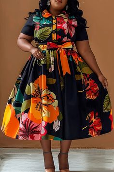 Plus Size Business Casual, Plus Size Business, Shirt Collar Pattern, Casual Dresses Plus Size, 2piece Outfits, Pu Leather Skirt, Gaun Fashion, African Print Dress, Ankara Dress