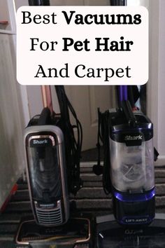 the best vacuums for pet hair and carpet with text overlay that says best vacuums for pet hair and carpet