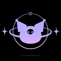 an image of a skull in the middle of space with stars around it on a black background