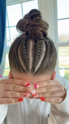 Braided Hairstyles Volleyball, Cool French Braid Hairstyles, Cool Dance Hairstyles, Basketball Hair Style, Cool Hairstyles With Braids, Sporting Hairstyles, Cute Vb Hairstyles, Volleyball Hairstyles For Big Foreheads, Cute Ponytails With Braids