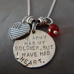 The Army has My Soldier But I Have his Heart by WireNWhimsy Soldier Wife, Military Deployment, Army Girlfriend, Army National Guard, Army Strong, Army Mom, Support Our Troops, Army Life