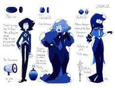 an image of some cartoon characters with their names in blue and black, one is talking on the phone