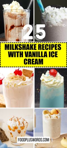 Milkshake Recipes With Vanilla Ice Cream What To Do With Vanilla Ice Cream, Recipes With Vanilla Ice Cream, Milkshake Flavors, Frappe Recipes, Shake Bar, Homemade Ice Cream Recipes Machine, Yummy Milkshake Recipes