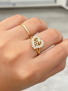 "14K CZ Sweet 16 Ring -Solid 14K Gold -Beautiful heart with white cubic zirconia stones and a \"16\" in the center -Cute and simple ring -Nice and comfortable thick band -Available in a 6 1/2 US as of now -Perfect for daily wear! -Can be worn alone or styled with others (Message us if you have any other questions)" Sweet 16 Rings, 16 Rings, 16 Birthday, Simple Ring, Butterfly Ring, Sweet 16 Birthday, White Band, Ring Photos, Beautiful Heart