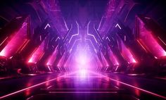 an abstract futuristic background with neon lights