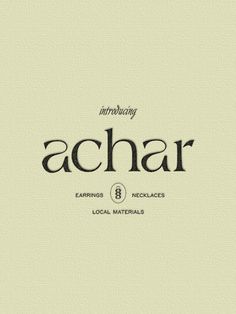 an old fashioned font with the word achar on it