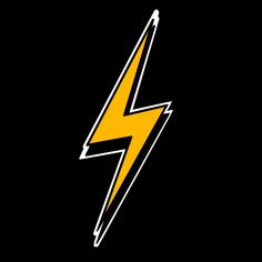 a yellow lightning bolt on a black background