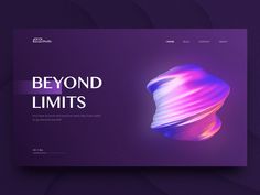 an image of a website page with the words beyond limits in purple and pink colors