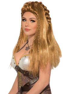 Viking Light Brown Womens Wig - costumesupercenter.com Warrior Wig, Barbarian Costume, Warrior Dress, Collage Diy, Viking Warrior, Brown Wig, Wigs Online, Costume Wigs, Blonde Wig