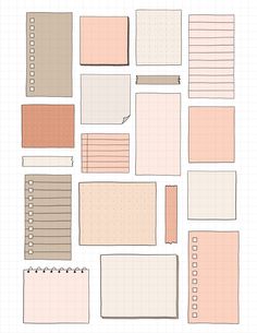 several different types of notepads on a sheet of paper