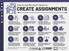 the info sheet shows how to use microsoft teams to create assignments for students and teachers