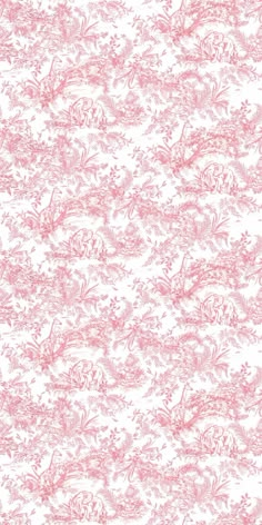 a pink and white wallpaper with floral designs