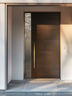 the front door to a modern home