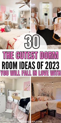 Are you moving to college this year and you want have the cutest dorm room ever that just feels like home? If so, you'll love these dorm room ideas of 2023 for college girls. You'll find all the dorm room inspirations and dorm room designs that will inspire you to recreate the best dorm room of this year. You'll also find everything from trendy college dorm room ideas, small dorm room ideas, pink dorm room ideas, boho dorm room ideas, neutral dorm room ideas, and so much more. How To Make Dorm Room Cozy, Boho Themed Dorm Room, Dorm Room Decor Ideas Wall Decorations, Dorm Room Diy Decor, Preppy Bedding Ideas, Dorm Room Window Ideas, How To Decorate Dorm Room