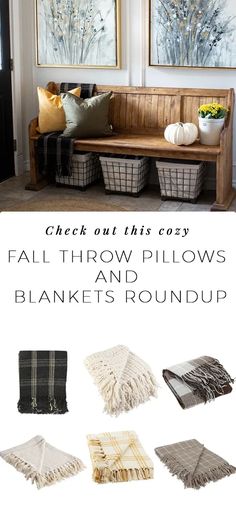 the fall throw pillows and blankets roundup is featured in an article about how to use them