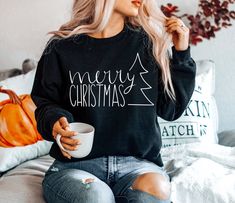 Cute Christmas Sweater, Halloween Tattoo, Christmas Tree Shirt, Merry Christmas Gifts, Christmas Jumper, Tree Shirt, Holiday Sweatshirt, Sweatshirt Christmas