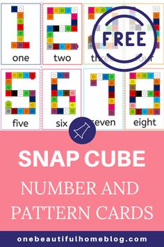 the snap cube number and pattern cards for kids