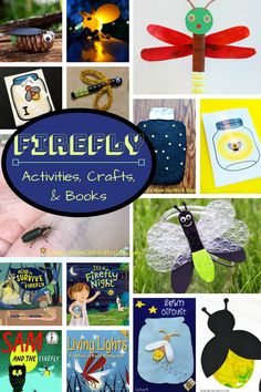 the cover of firefly activities, crafts and books is shown in this collage