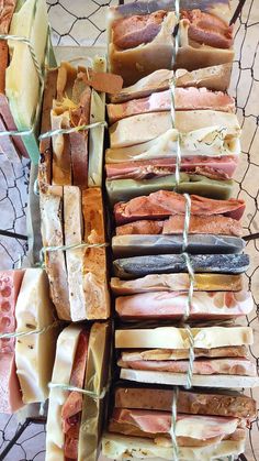 many different types of sandwiches are stacked on top of each other