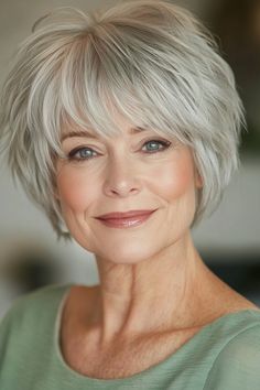 15 Fabulous Short Haircuts for Glamorous Women with Round Faces White Hair Styling, Short Haircuts For Women Over 60 With Fine Hair, Angled Bob Hairstyles For Fine Hair, Haircut For Short Neck, Short Hair Styles For Square Faces, Grey Hair Bob Older Women, Short Haircuts For Women Over 50, Wispy Haircut, Bob Hairstyles With Layers