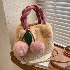 Fuzzy Fluffy Pom Pom Tote Bag on Storenvy Pom Pom Tote Bag, Fuzzy Bag, Cute Messenger Bags, Fluffy Bag, Womens Designer Handbags, Surprise Party, Chain Crossbody Bag, Shoulder Messenger Bag, Birthday Surprise