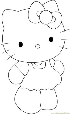 a hello kitty coloring page with the word hello kitty on it