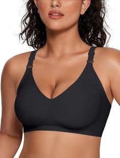 PRICES MAY VARY. Updated Comfortable Fabric: Our womens bras are made of 55% nylon and 45% spandex. These full coverage bras are buttery soft, smooth, stretchy, and breathable, providing a body-hugging fit that feels like a second skin. The seamless T-shirt bra disappears under clothing for a no-show look. A comfortable everyday bra for you Updated Jelly Strip Technology: Our wireless push up bras feature a W-shaped liquid jelly strip that lifts and supports your breasts, giving you a naturally Bra Extender, Comfy Bra, Soft Bra, Full Coverage Bra, Seamless Bra, Wireless Bra, Everyday Bra, Womens Bras, Support Bras