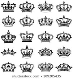 black and white crown silhouettes