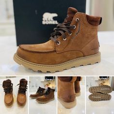 Men’s Size 8 Sorel Madson Ii Moc Top Waterproof Boots Sorel Boots Outfit, Sorel Mens Boots, Winter Duck Boots, Boots Outfit Men, Sorel Winter Boots, Insulated Boots, Rugged Leather, Mens Winter Boots, Waterproof Snow Boots