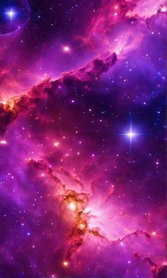 purple and blue space with stars in the background