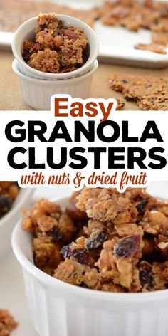 easy granola clusters with nuts and dried fruit