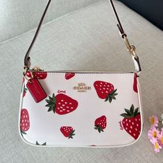 Cute Kate Spade Bags, Strawberry Coach Bag, Cute Coach Bags, Coach Nolita 19 Strawberry, Coach Strawberry Bag White, Coach Strawberry Bag, Coach Bags Strawberry, Coach Strawberry Collection