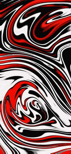 red and black swirls on white background