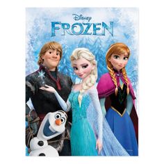 an image of frozen movie poster with the characters from disney's animated film, frozen