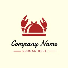 a logo for a restaurant with lobsters on the platter and lettering that says company name