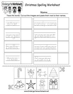 christmas spelling worksheet with pictures and words to help students learn how to spell