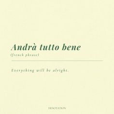 there is a green and white book cover with the words anara tutto bene