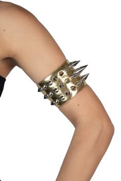 PARTY-GIRL Arm Cuff YYH Gold Silver Spike Jewelry, Silver Arm Cuff, Kissy Lips, Spiked Jewelry, Spike Bracelet, Flat Wedges, Arm Bracelets, Cork Sandals, Platform Stilettos